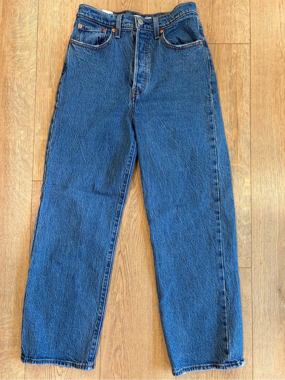 Levi’s Premium Ribcage Straight Ankle Jeans Size 27 High Rise Medium Wash